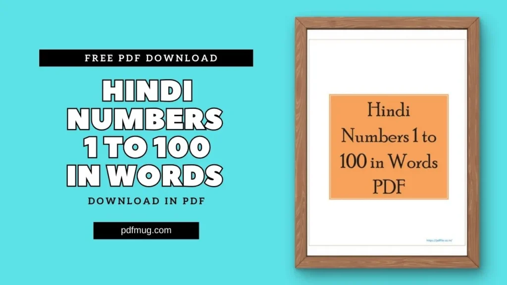 Hindi Numbers 1 to 100 in Words PDF Free-Download