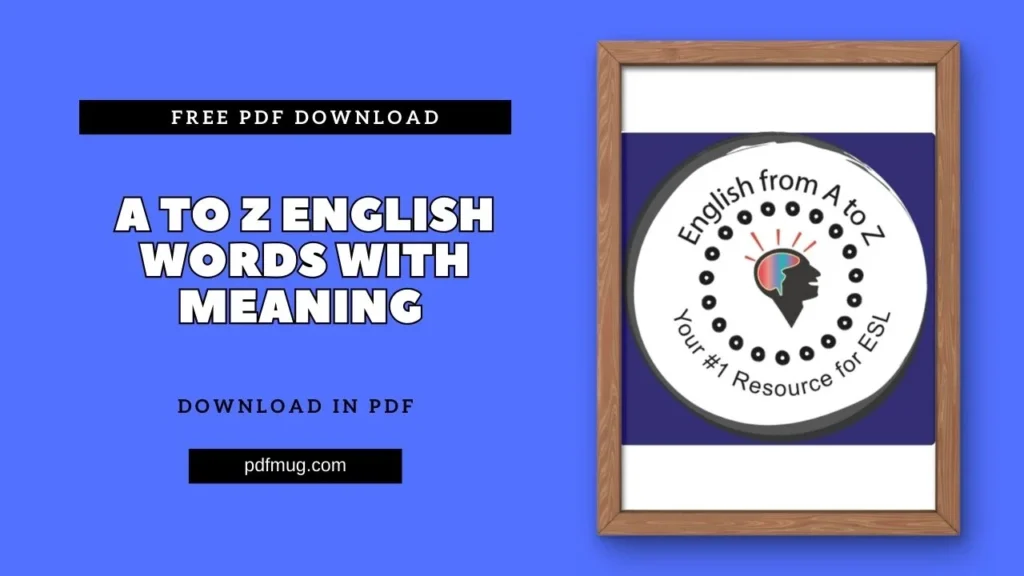 A To Z English Words With Meaning PDF Free Download