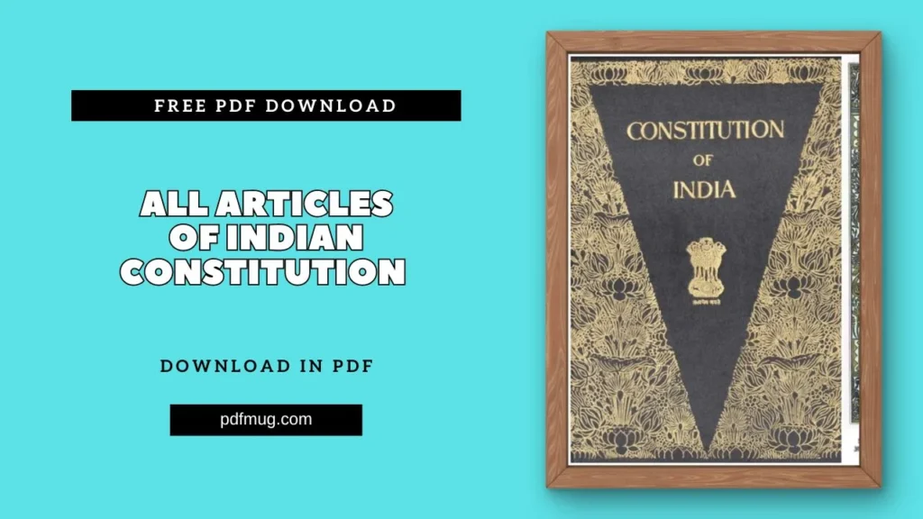 All Articles Of Indian Constitution PDF Free Download