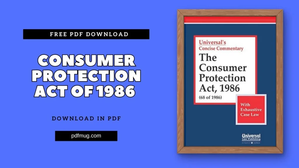 Consumer Protection Act of 1986 PDF Free Download