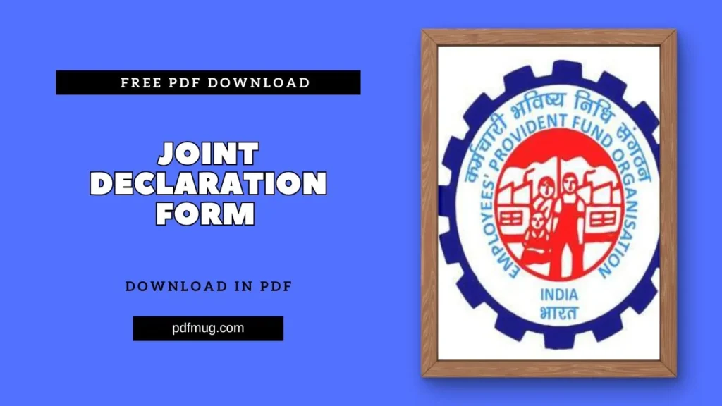 Joint Declaration Form PDF Free Download