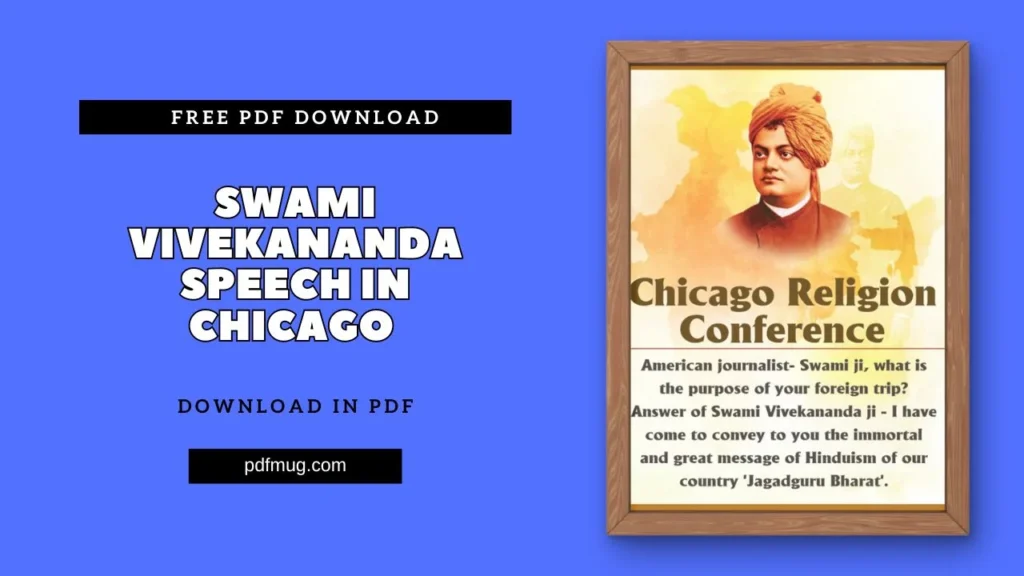 Swami Vivekananda Speech In Chicago PDF Free Download