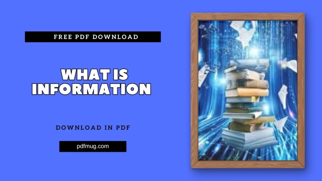 What Is Information PDF Free Download