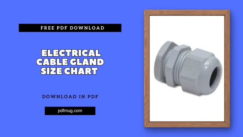 Electrical Cable Gland Size Chart PDF Free Download