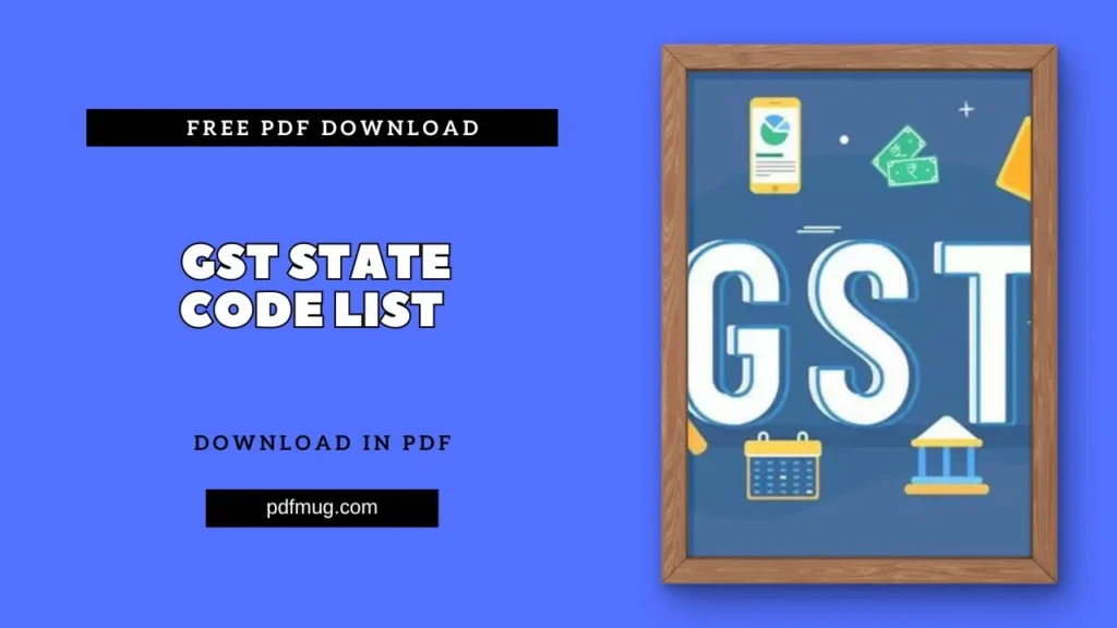 Gst State Code List PDF Free Download