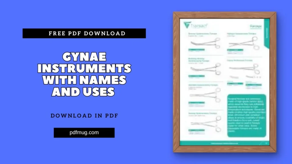 Gynae Instruments With Names And Uses PDF Free Download