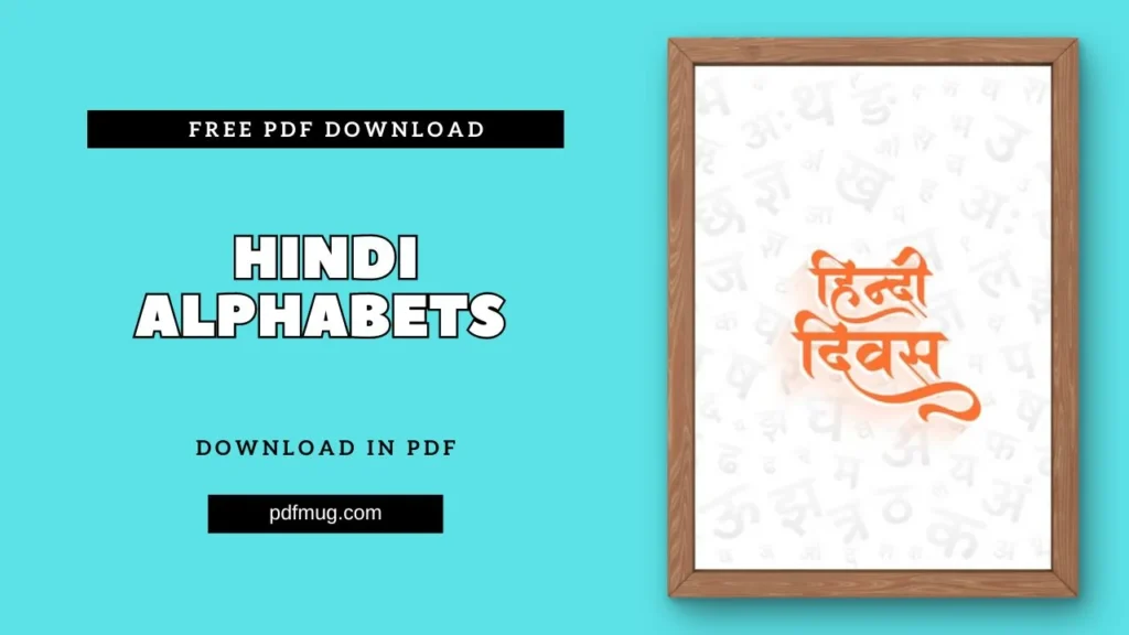 Hindi Alphabets PDF Free Download