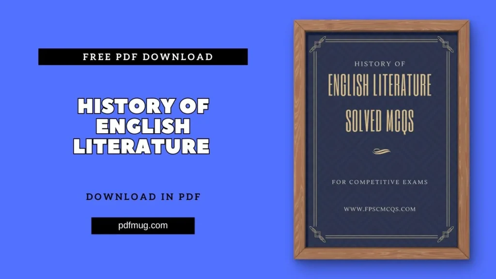 History Of English Literature PDF Free Download